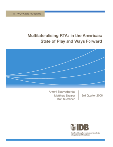 Multilateralising RTAs in the Americas: State of Play and Ways Forward