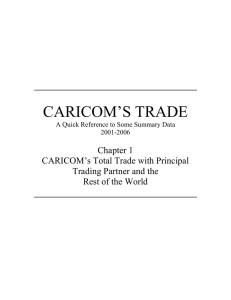 CARICOM’S TRADE  Chapter 1 CARICOM’s Total Trade with Principal
