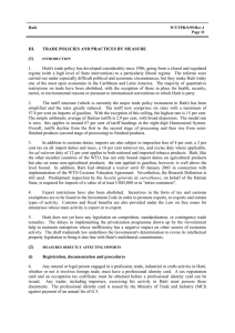 III. TRADE POLICIES AND PRACTICES BY MEASURE (1)