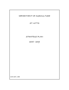 DEPARTMENT OF AGRICULTURE ST. KITTS STRATEGIC PLAN