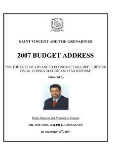 2007 BUDGET ADDRESS SAINT VINCENT AND THE GRENADINES