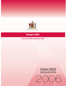 Budget 2006 presented 28th September, 2005