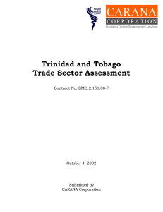 CARANA  Trinidad and Tobago Trade Sector Assessment