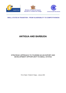 ANTIGUA AND BARBUDA STRATEGIC APPROACH TO TOURISM AS AN EXPORT AND