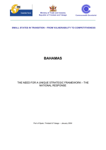 BAHAMAS THE NEED FOR A UNIQUE STRATEGIC FRAMEWORK – THE NATIONAL RESPONSE