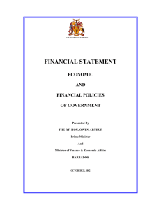 FINANCIAL STATEMENT ECONOMIC AND FINANCIAL POLICIES