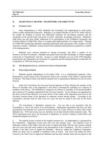 II. TRADE POLICY REGIME:  FRAMEWORK AND OBJECTIVES (1) I
