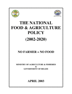 THE NATIONAL FOOD &amp; AGRICULTURE POLICY (2002-2020)
