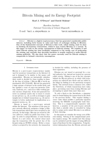 Bitcoin Mining and its Energy Footprint