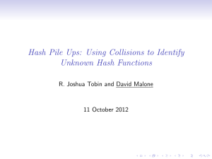 Hash Pile Ups: Using Collisions to Identify Unknown Hash Functions