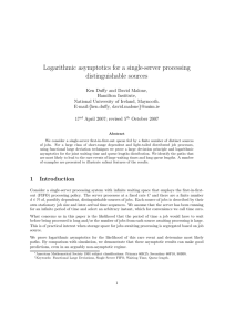 Logarithmic asymptotics for a single-server processing distinguishable sources