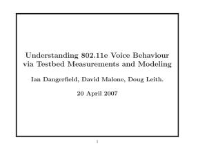 Understanding 802.11e Voice Behaviour via Testbed Measurements and Modeling 20 April 2007