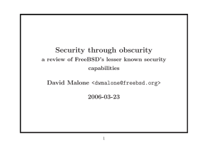 Security through obscurity David Malone &lt;&gt; 2006-03-23