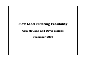Flow Label Filtering Feasibility Orla McGann and David Malone December 2005 1