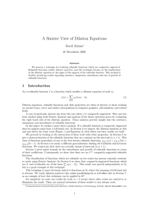 A Sinister View of Dilation Equations David Malone 21 December 2001