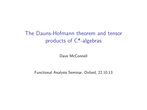 The Dauns-Hofmann theorem and tensor products of C*-algebras Dave McConnell