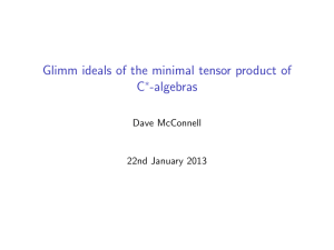 Glimm ideals of the minimal tensor product of C -algebras Dave McConnell