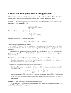Chapter 4: Linear approximation and applications