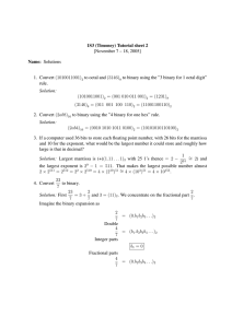 1S3 (Timoney) Tutorial sheet 2 [November 7 – 18, 2005] Name: Solutions