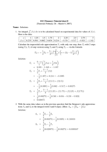 1S3 (Timoney) Tutorial sheet 8 Name: Solutions R