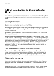 Mathematica 231M