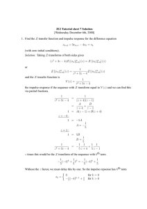 2E2 Tutorial sheet 7 Solution [Wednesday December 6th, 2000] 1. Find the