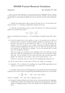 MA3469 Practical Numerical Simulations 30 Assignment 4 Due: November
