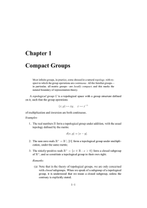 Chapter 1 Compact Groups