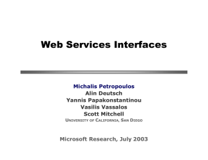 Web Services Interfaces Michalis Petropoulos Alin Deutsch Yannis Papakonstantinou