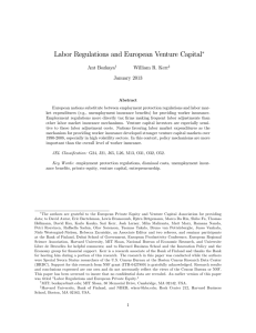Labor Regulations and European Venture Capital Ant Bozkaya William R. Kerr January 2013