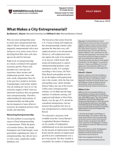 What Makes a City Entrepreneurial? By Edward L. Glaeser