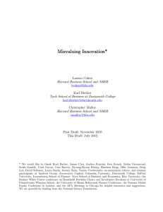 Misvaluing Innovation*