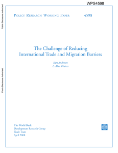 The Challenge of Reducing International Trade and Migration Barriers P R