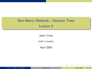 Non-Metric Methods – Decision Trees Lecture 9 Jason Corso April 2009