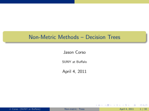 Non-Metric Methods – Decision Trees Jason Corso April 4, 2011 SUNY at Buffalo