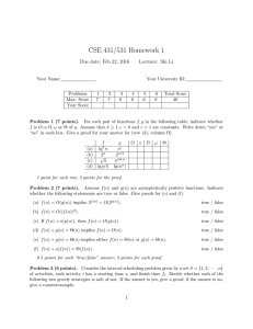CSE 431/531 Homework 1 Due date: Feb 22, 2016 Lecturer: Shi Li