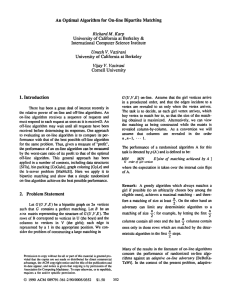 An Optimal Algorithm for On-line Bipartite Matching