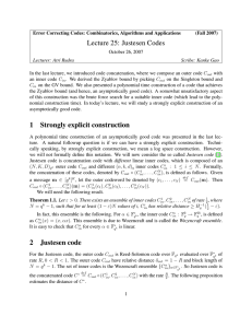 Lecture 25: Justesen Codes