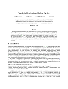 Floodlight Illumination of Infinite Wedges Matthew Cary Atri Rudra Ashish Sabharwal