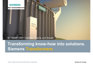 Transforming know-how into solutions. Siemens Transformers. SITRAM