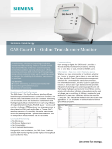 GAS-Guard 1 – Online Transformer Monitor siemens.com/energy