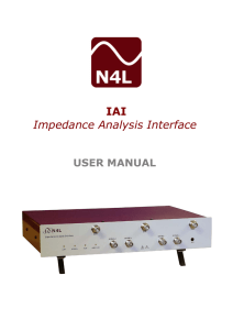 IAI Impedance Analysis Interface  USER MANUAL