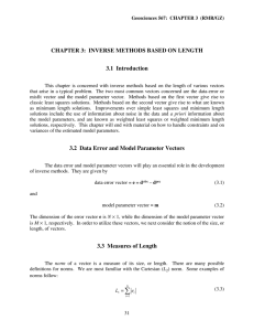 CHAPTER 3:  INVERSE METHODS BASED ON LENGTH 3.1  Introduction