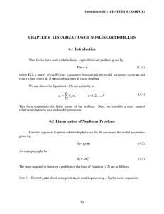 CHAPTER 4:  LINEARIZATION OF NONLINEAR PROBLEMS 4.1  Introduction