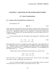 CHAPTER 8:  VARIATIONS OF THE GENERALIZED INVERSE
