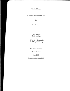 The Ideal Plague An Honors Thesis (HONRS 499) By Sean Southern