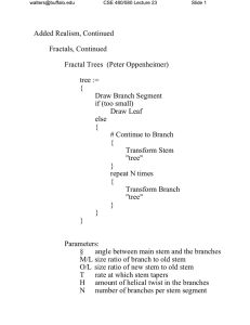 Added Realism, Continued Fractals, Continued Fractal Trees  (Peter Oppenheimer) tree :=