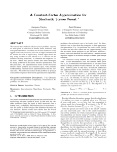 A Constant-Factor Approximation for Stochastic Steiner Forest ∗ Anupam Gupta