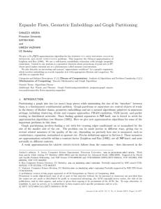 Expander Flows, Geometric Embeddings and Graph Partitioning SANJEEV ARORA Princeton University SATISH RAO