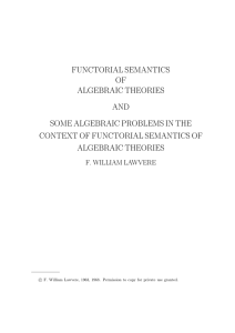 FUNCTORIAL SEMANTICS OF ALGEBRAIC THEORIES AND